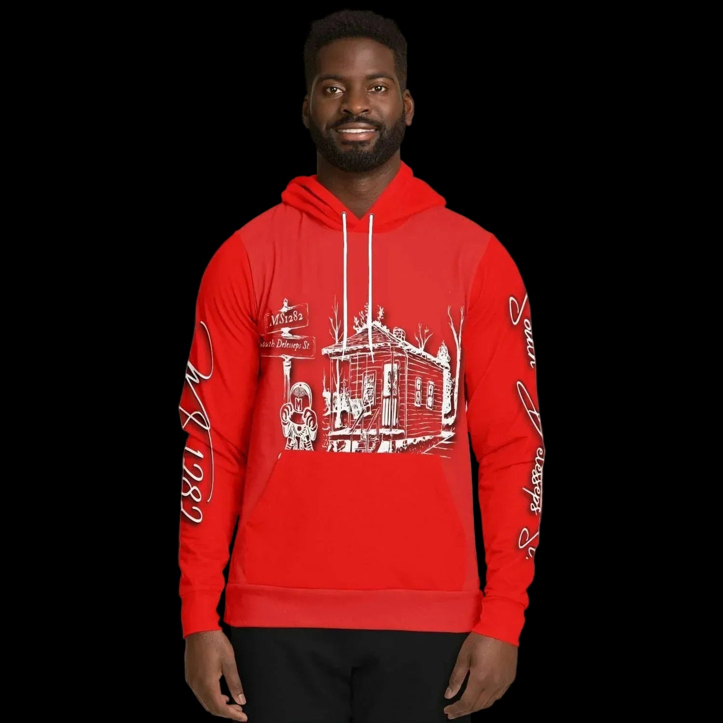 MS1282 Da Strat Classic red white mens hoodie southern sportswear athletic streetwear