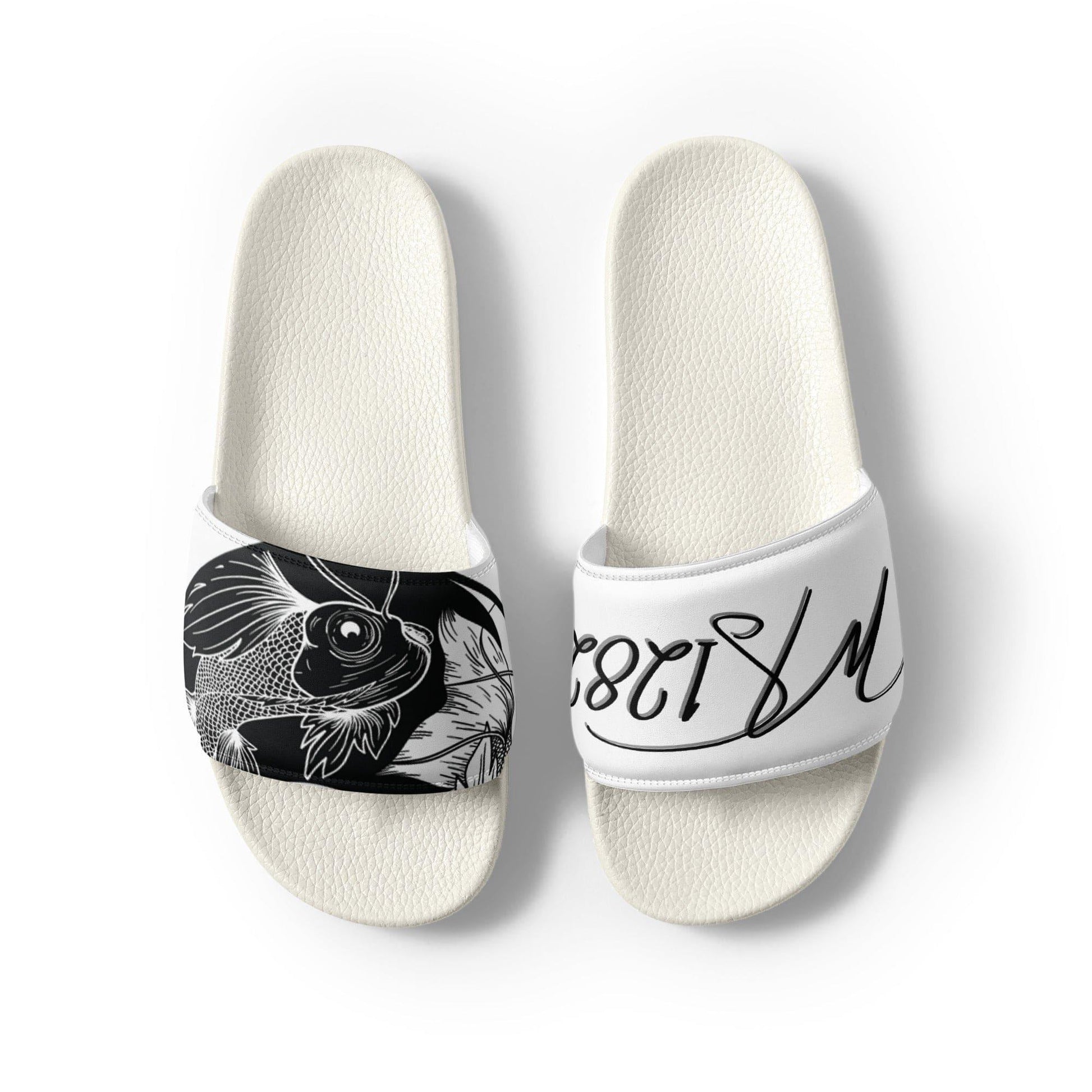 MS1282 Da Strat Classic womens slides black white athletic sandals sportswear slip on slides
