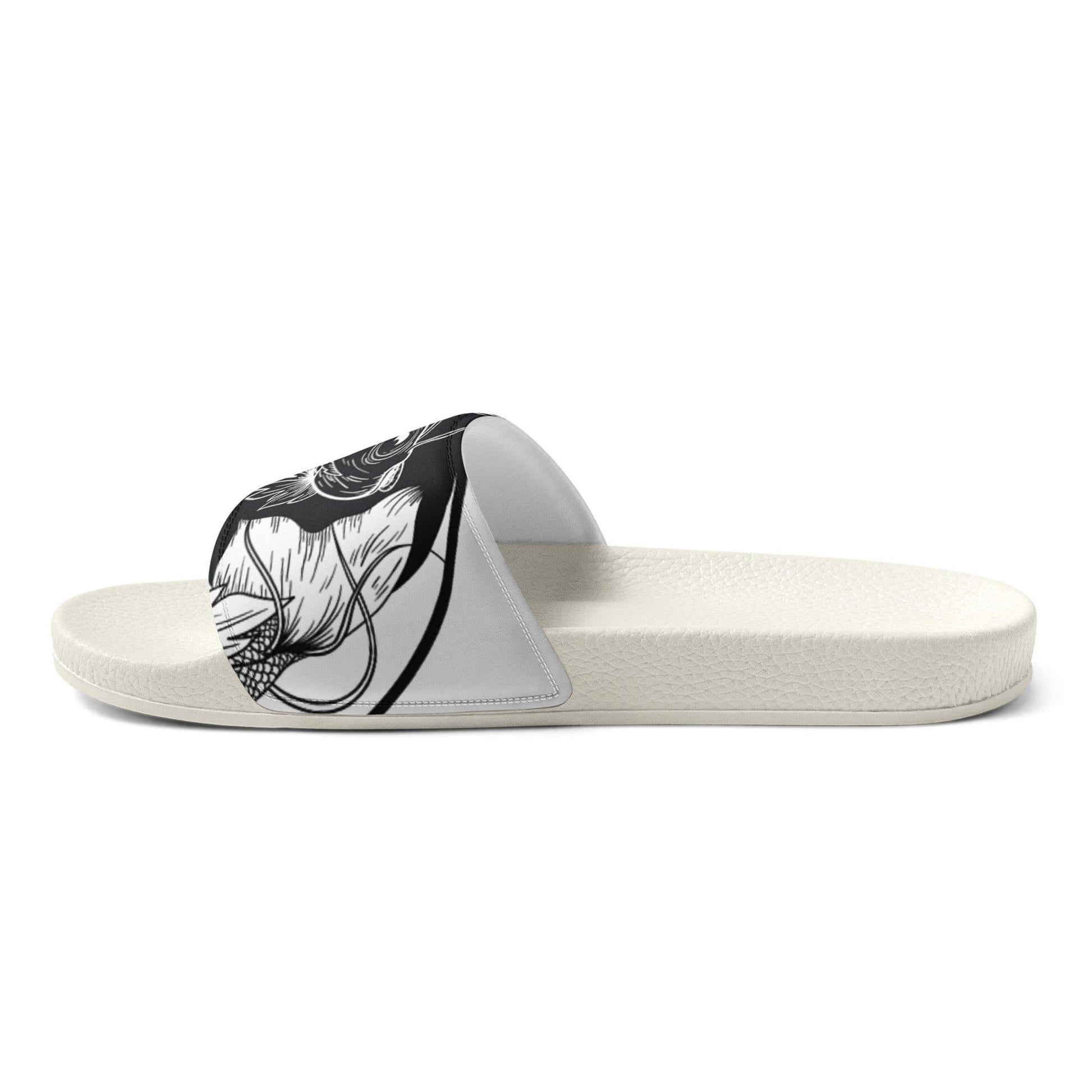 MS1282 Da Strat Classic womens slides black white athletic sandals sportswear slip on slides